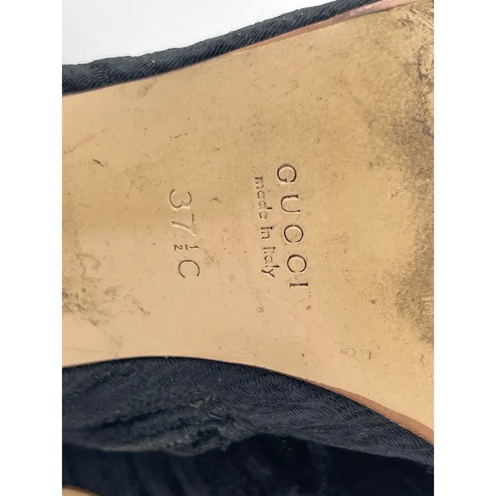 Gucci F/W 1999 Tom Ford Era Black Ruched Textured OTK Stiletto Boots IT 37.5
